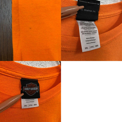 HARLEY DAVIDSON　ハーレーダビッドソン　長袖プリントTシャツ　橙色　オレンジ　2XLサイズ