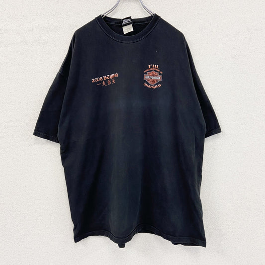 HARLEY DAVIDSON　ハーレーダビッドソン　半袖Tシャツ　漢字プリント　黒　ブラック　3XLサイズ