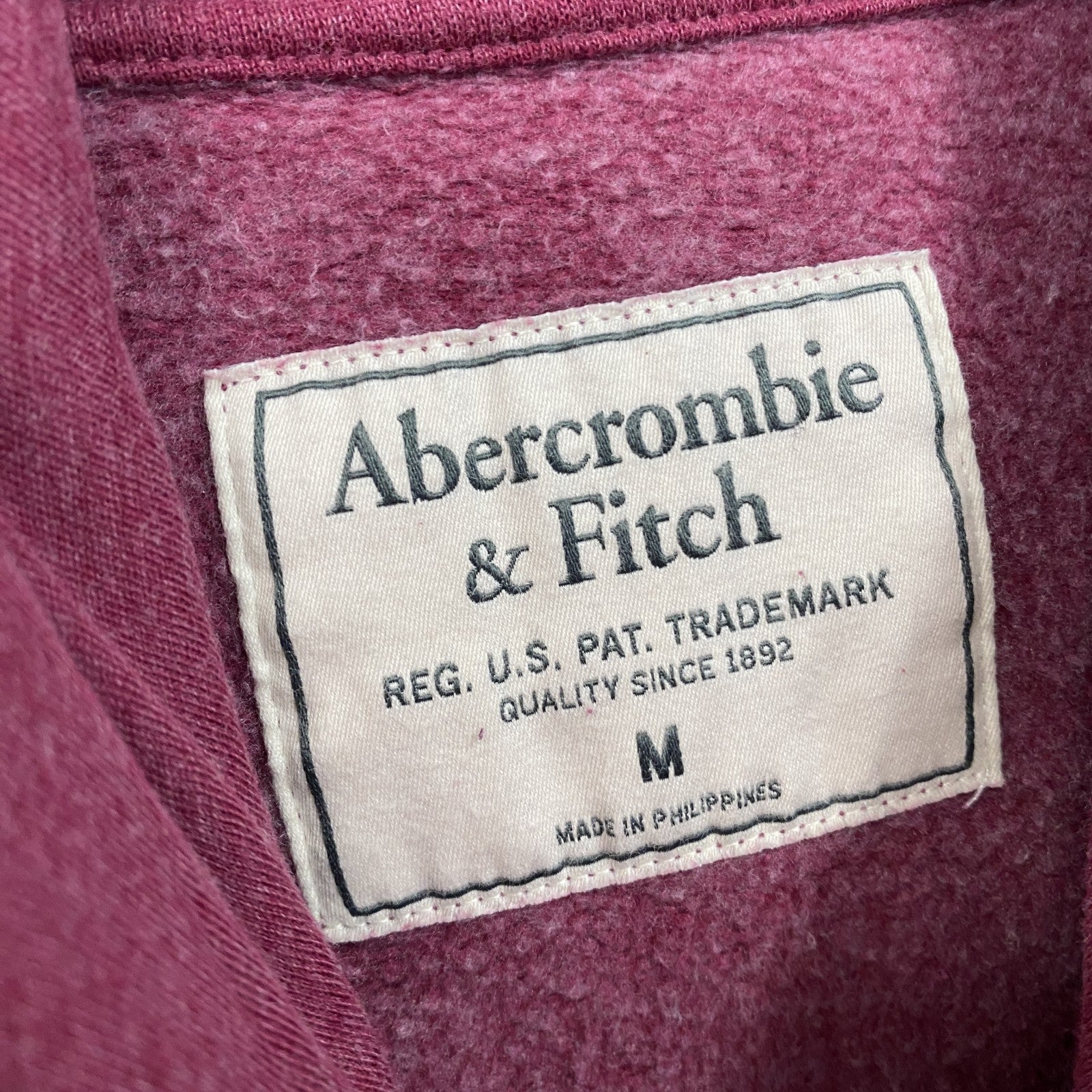 Abercrombie&Fitch　アバクロンビー&フィッチ　スウェットパーカー/フーディー　赤紫　ボルドー　Mサイズ　古着