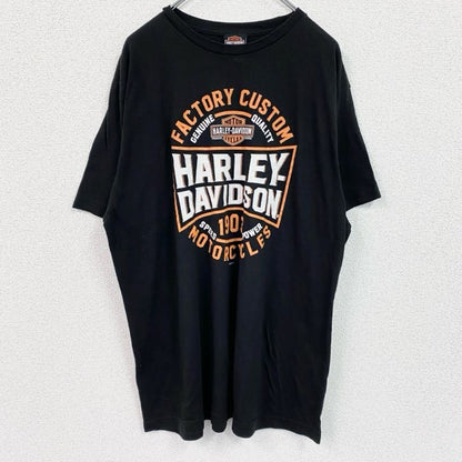 HARLEY DAVIDSON　ハーレーダビッドソン　半袖プリントTシャツ　黒　ブラック　XLサイズ