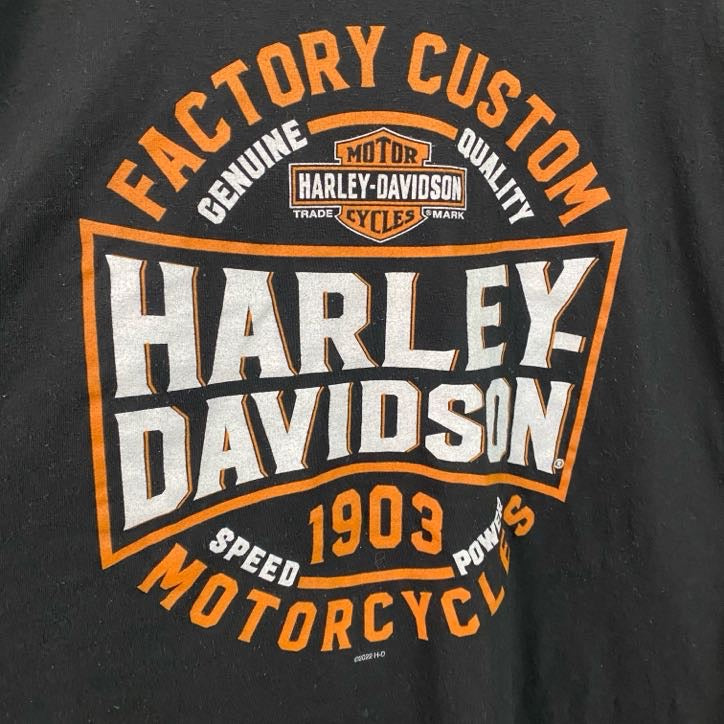 HARLEY DAVIDSON　ハーレーダビッドソン　半袖プリントTシャツ　黒　ブラック　XLサイズ
