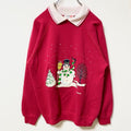 Hanes ヘインズ　MORNINGSUN　90s　長袖プリントスウェット　トレーナー　雪だるま　Lサイズ　　ヴィンテージ　古着