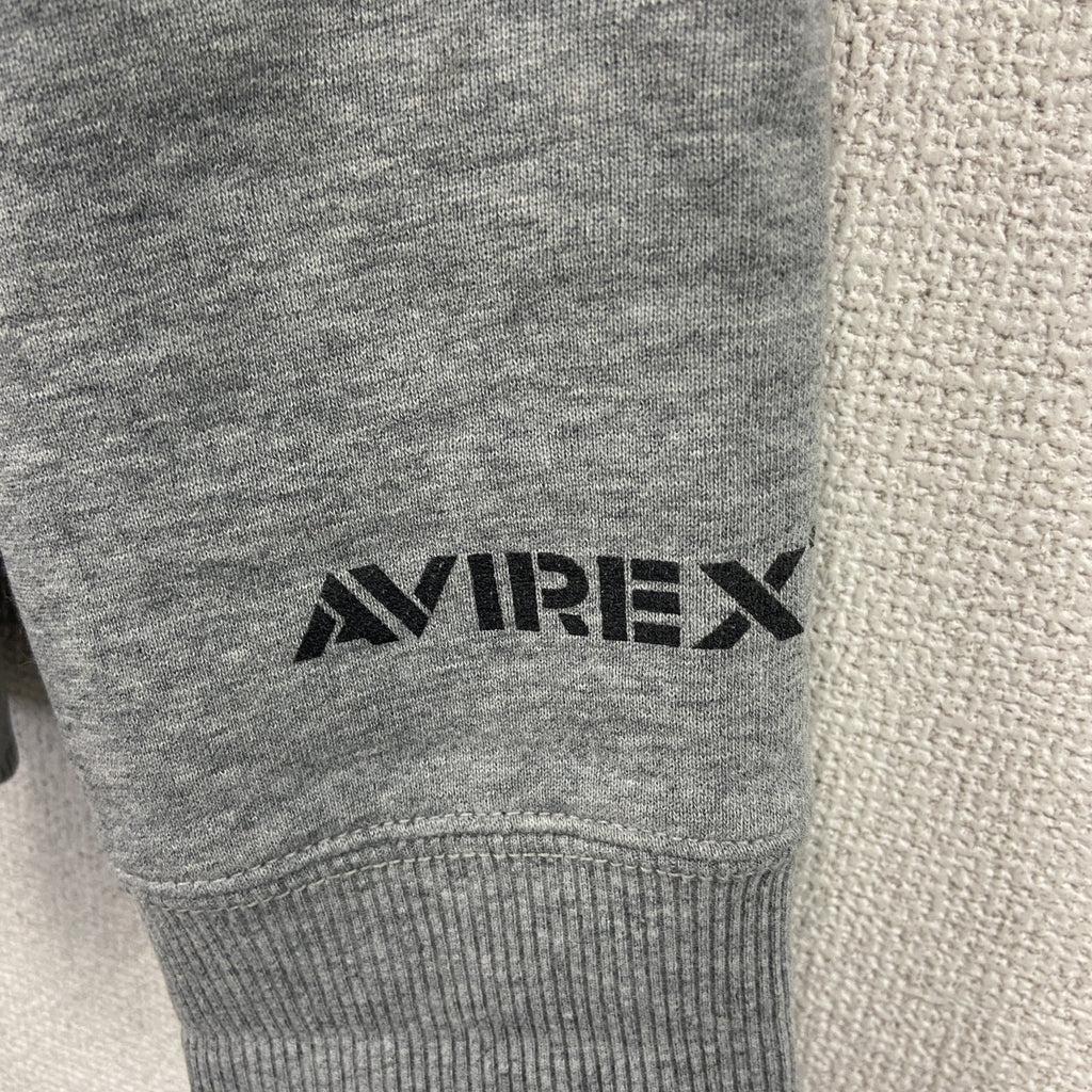 AVIREX　アヴィレックス　U.S.ARMY　スウェットパーカー/フーディー　ミリタリー　デカロゴ　灰色　グレー　Lサイズ　古着