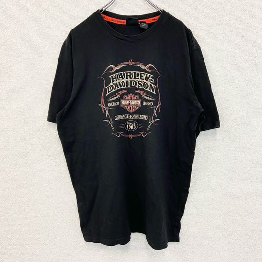 古着 used　HARLEY DAVIDSON　ハーレーダビッドソン　半袖プリントTシャツ　黒　ブラック　Lサイズ