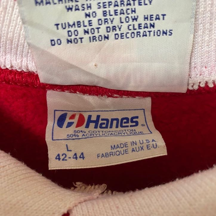 Hanes ヘインズ　MORNINGSUN　90s　長袖プリントスウェット　トレーナー　雪だるま　Lサイズ　　ヴィンテージ　古着