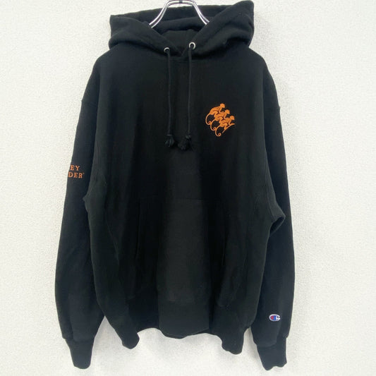 00s　champion　チャンピオン　リバースウィーブ　スウェットパーカー/フーディー　黒　ブラック　Lサイズ
