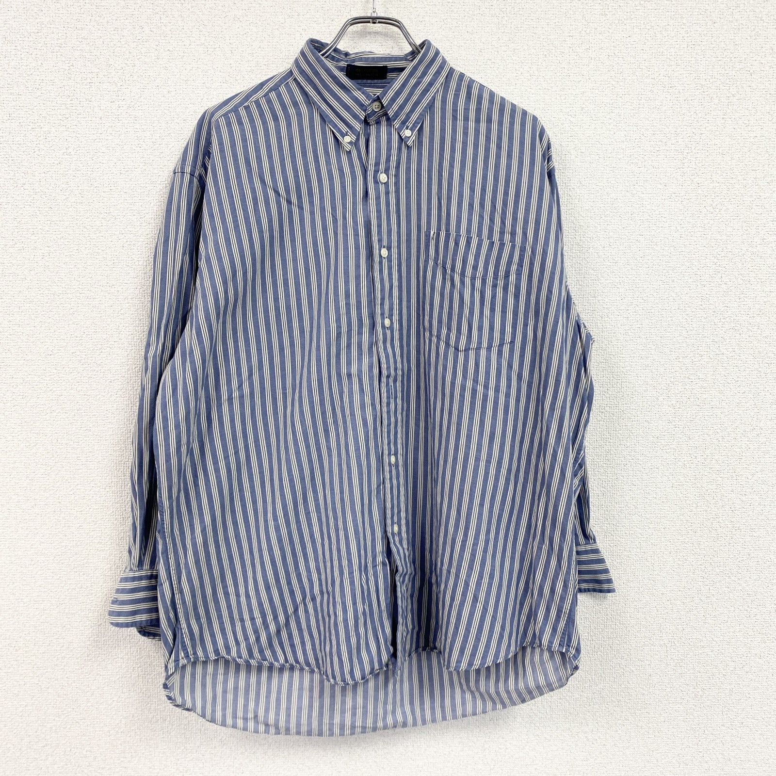 90s～　CHAPS RALPH LAUREN　チャップスラルフローレン　長袖ボタンダウンシャツ　青　ブルー　　ヴィンテージ　古着
