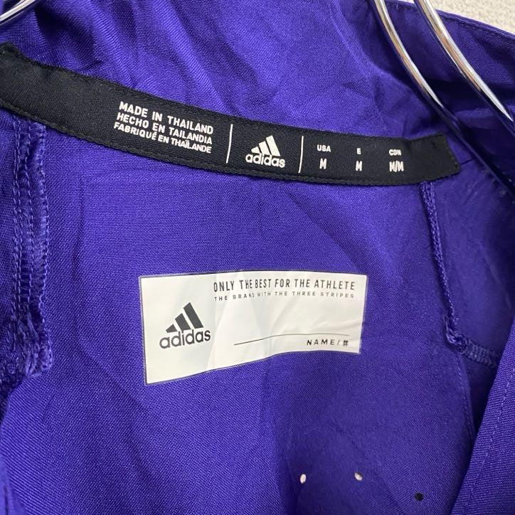 adidas　アディダス　ハーフジップナイロンジャケット　紫　パープル　Mサイズ　古着