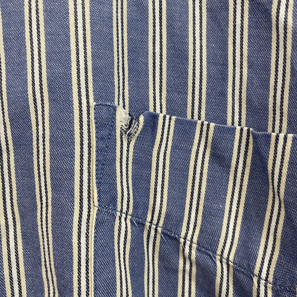 90s～　CHAPS RALPH LAUREN　チャップスラルフローレン　長袖ボタンダウンシャツ　青　ブルー　　ヴィンテージ　古着