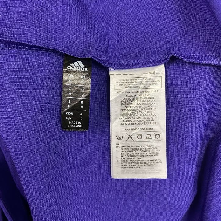 adidas　アディダス　ハーフジップナイロンジャケット　紫　パープル　Mサイズ　古着