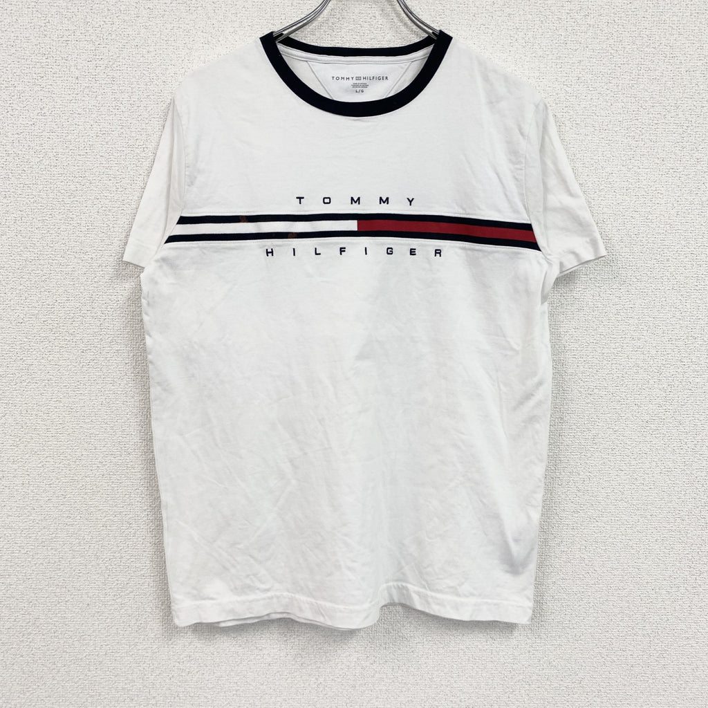 TOMMY HILFIGER　トミーヒルフィガー　半袖Tシャツ　白　ホワイト　Lサイズ　古着