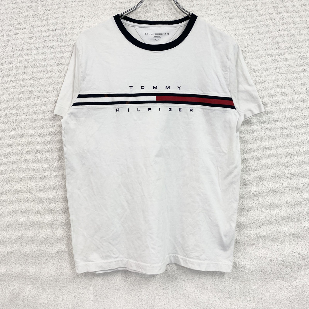 TOMMY HILFIGER　トミーヒルフィガー　半袖Tシャツ　白　ホワイト　Lサイズ　古着