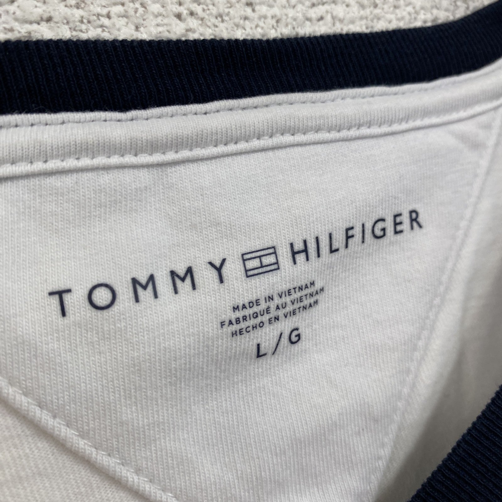 TOMMY HILFIGER　トミーヒルフィガー　半袖Tシャツ　白　ホワイト　Lサイズ　古着