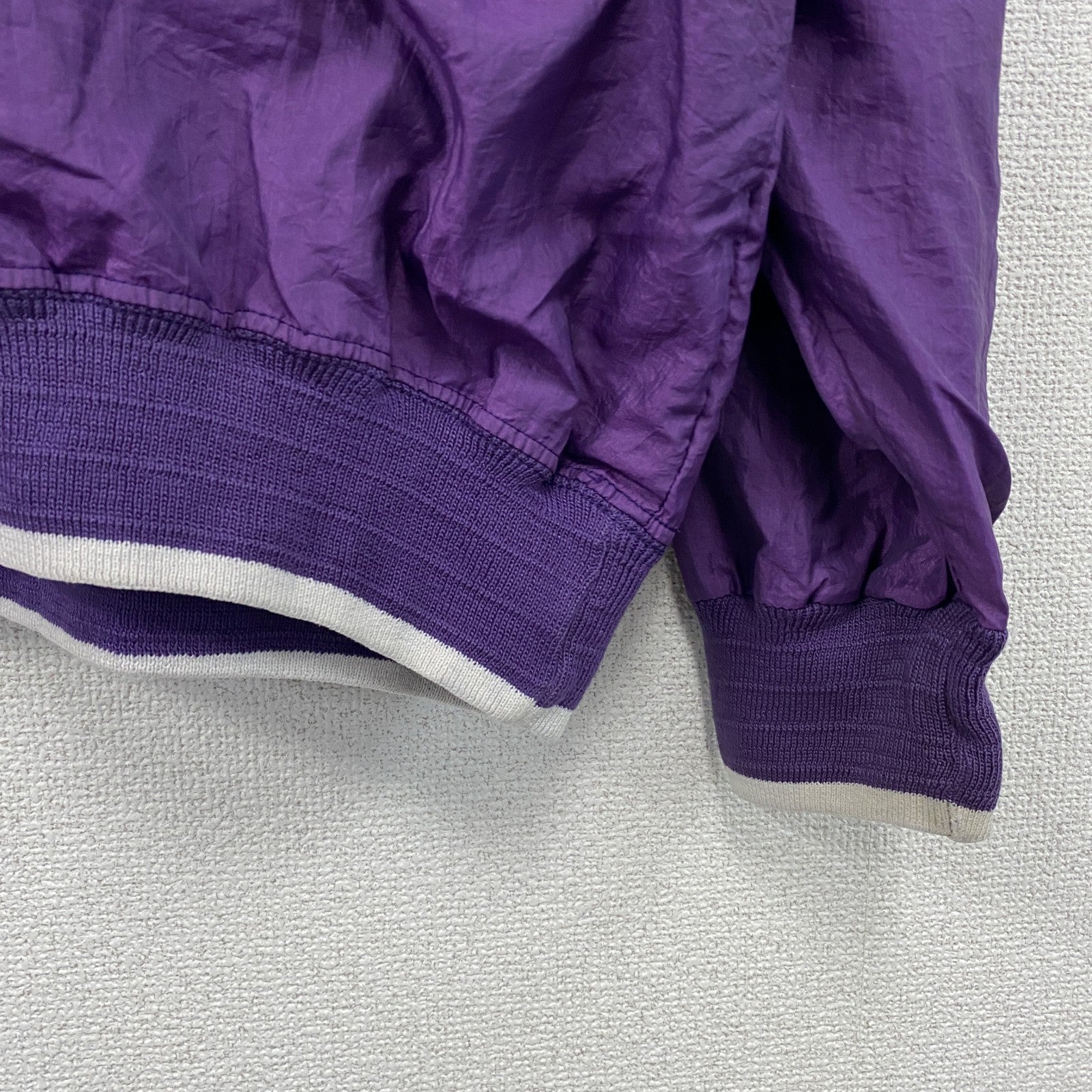 ～90s　Dodger　ナイロンプルオーバージャケット　カレッジタイプ　ヴィンテージ　紫　パープル　XLサイズ　　古着