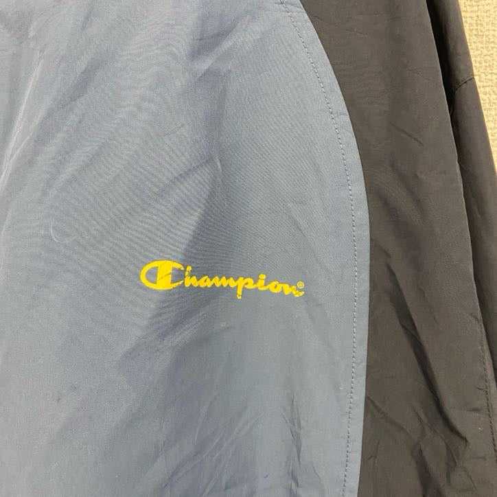 Champion　チャンピオン　フルジップナイロンジャケット　紺　ネイビー　2XLサイズ　古着