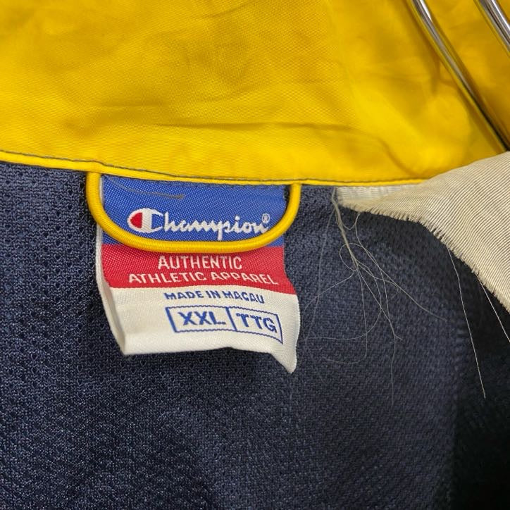 Champion　チャンピオン　フルジップナイロンジャケット　紺　ネイビー　2XLサイズ　古着