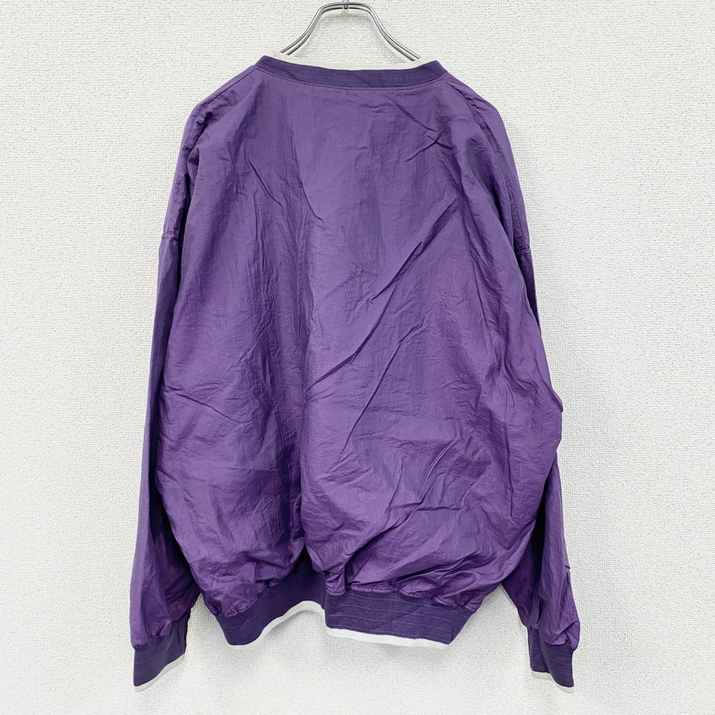 ～90s　Dodger　ナイロンプルオーバージャケット　カレッジタイプ　ヴィンテージ　紫　パープル　XLサイズ　　古着