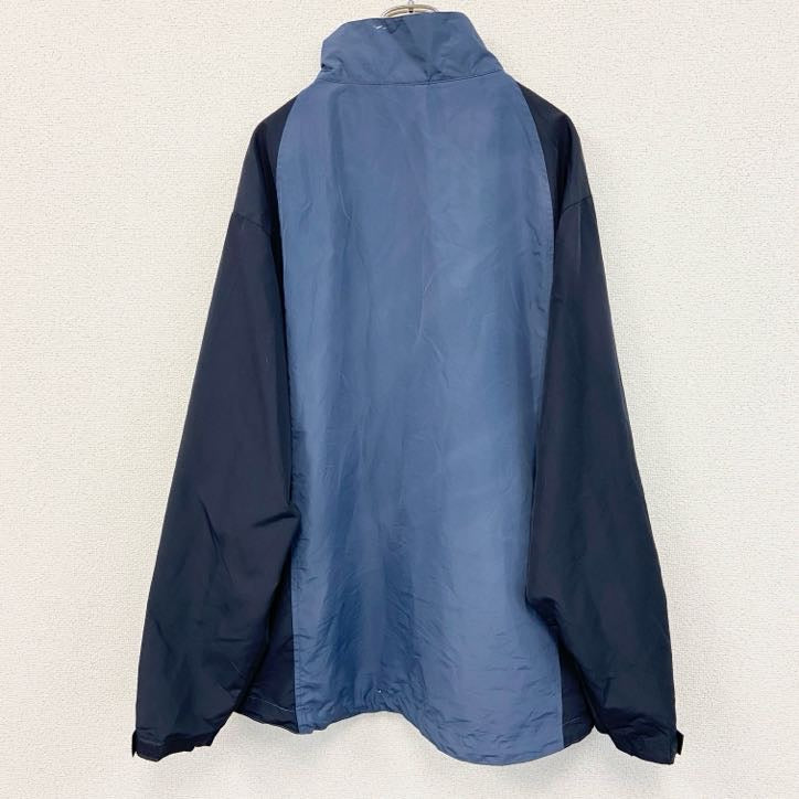 Champion　チャンピオン　フルジップナイロンジャケット　紺　ネイビー　2XLサイズ　古着