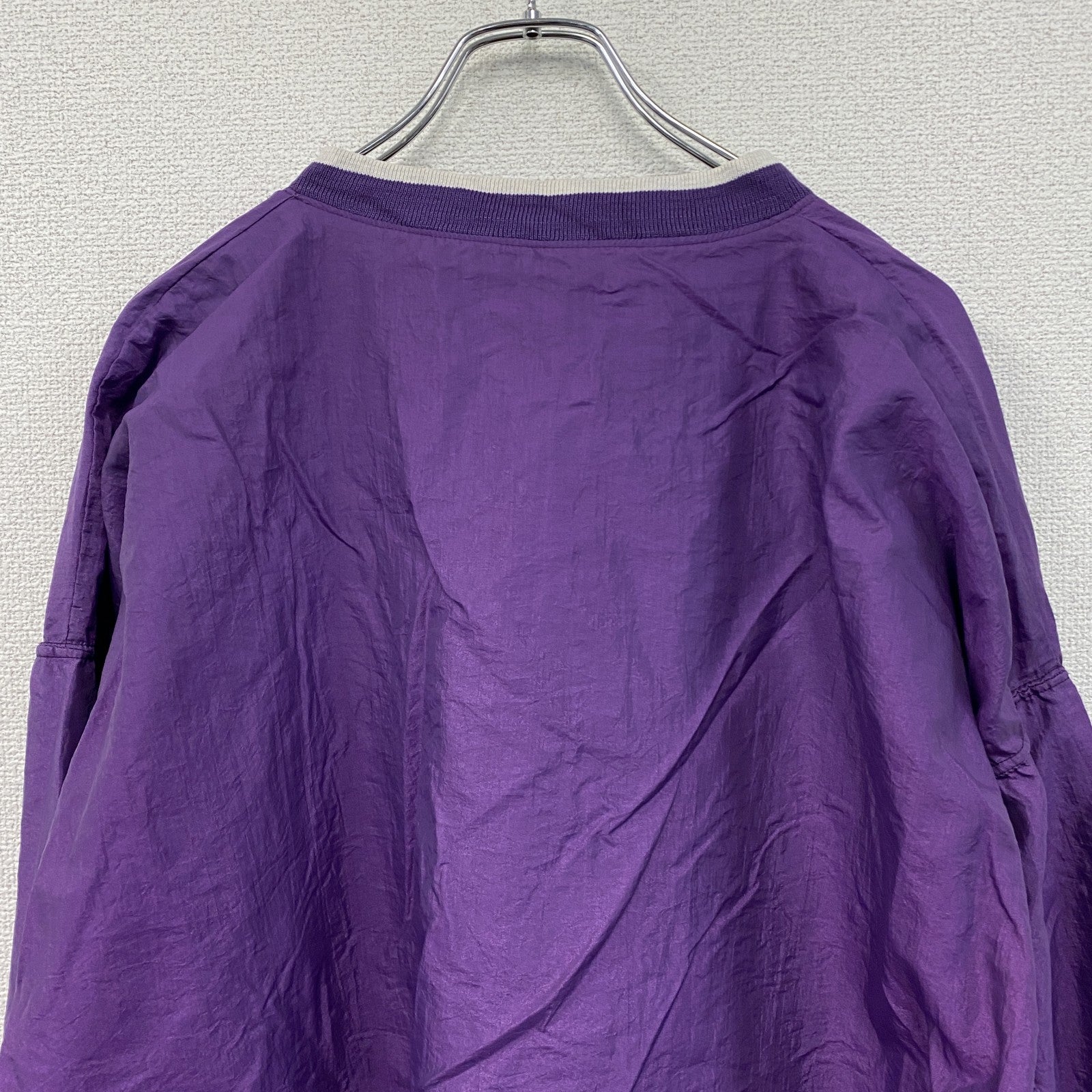 ～90s　Dodger　ナイロンプルオーバージャケット　カレッジタイプ　ヴィンテージ　紫　パープル　XLサイズ　　古着