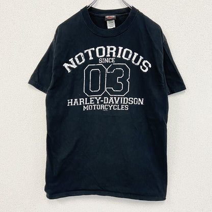 古着 used　HARLEY DAVIDSON　ハーレーダビッドソン　半袖プリントTシャツ　黒　ブラック　Mサイズ