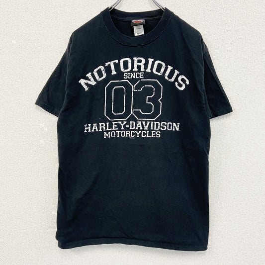 古着 used　HARLEY DAVIDSON　ハーレーダビッドソン　半袖プリントTシャツ　黒　ブラック　Mサイズ