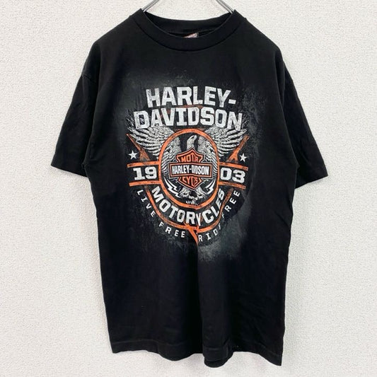 HARLEY DAVIDSON　ハーレーダビッドソン　半袖プリントTシャツ　黒　ブラック　Mサイズ