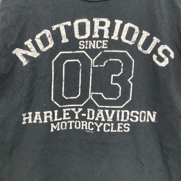 古着 used　HARLEY DAVIDSON　ハーレーダビッドソン　半袖プリントTシャツ　黒　ブラック　Mサイズ