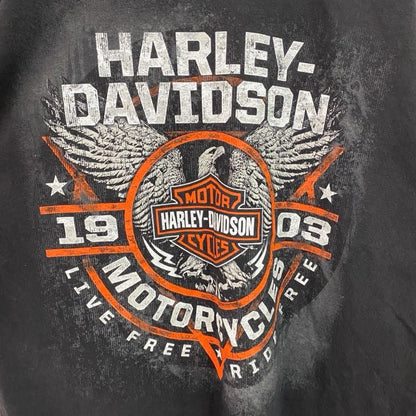 HARLEY DAVIDSON　ハーレーダビッドソン　半袖プリントTシャツ　黒　ブラック　Mサイズ