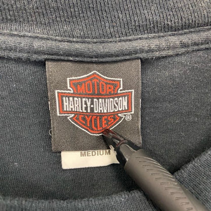 古着 used　HARLEY DAVIDSON　ハーレーダビッドソン　半袖プリントTシャツ　黒　ブラック　Mサイズ