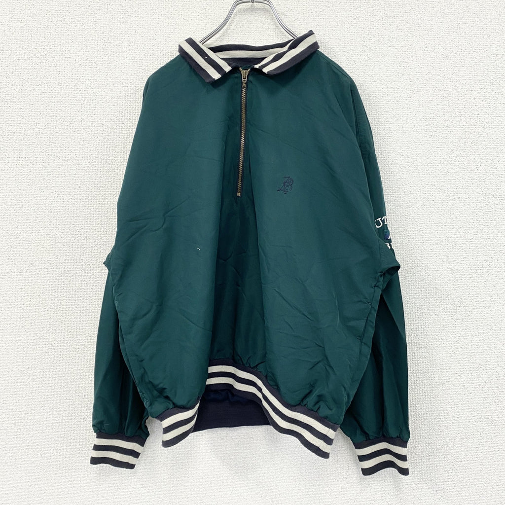 ～90s　CUTTER&BUCK　ハーフジッププルオーバージャケット　ヴィンテージ　緑　グリーン　Lサイズ　古着