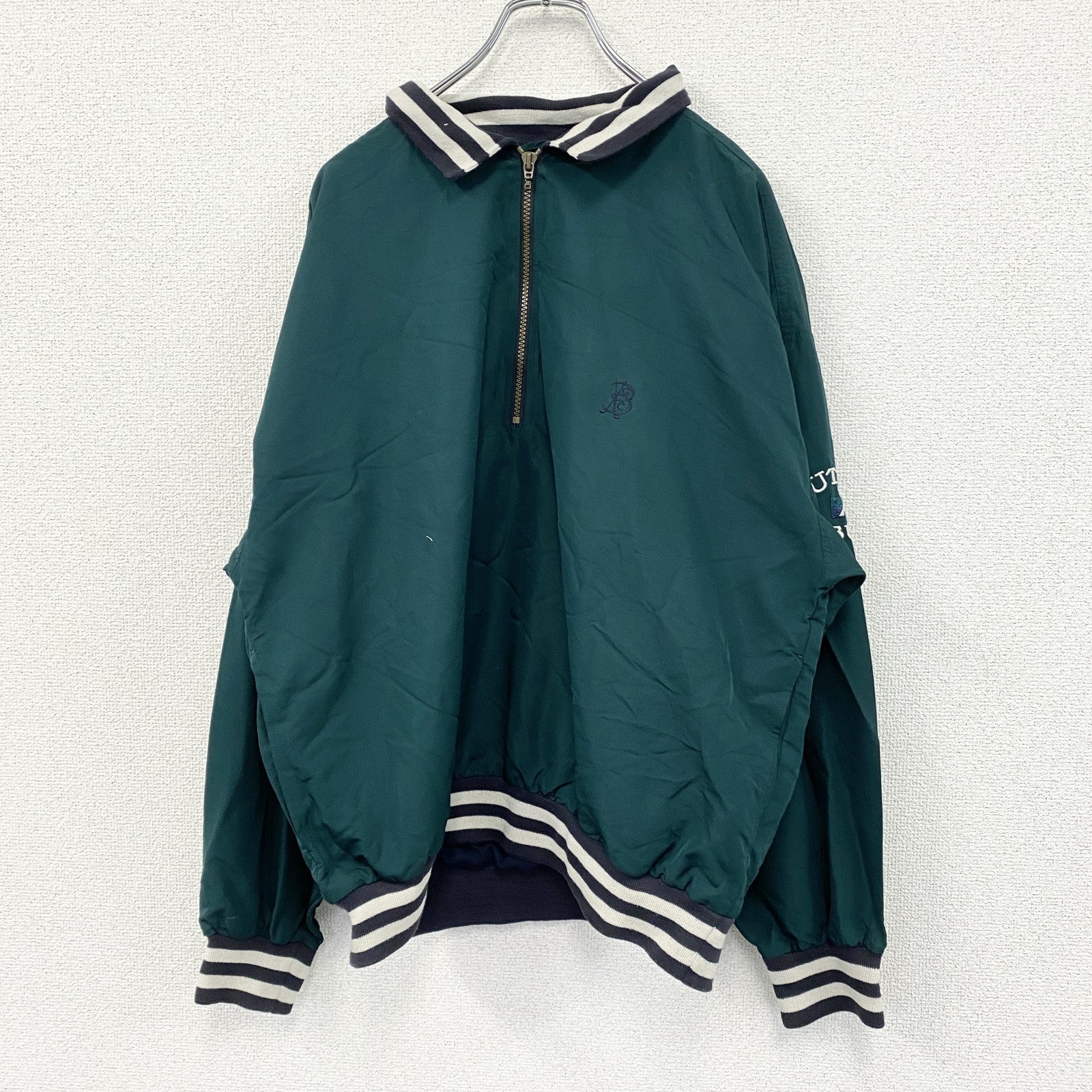 ～90s　CUTTER&BUCK　ハーフジッププルオーバージャケット　ヴィンテージ　緑　グリーン　Lサイズ　古着