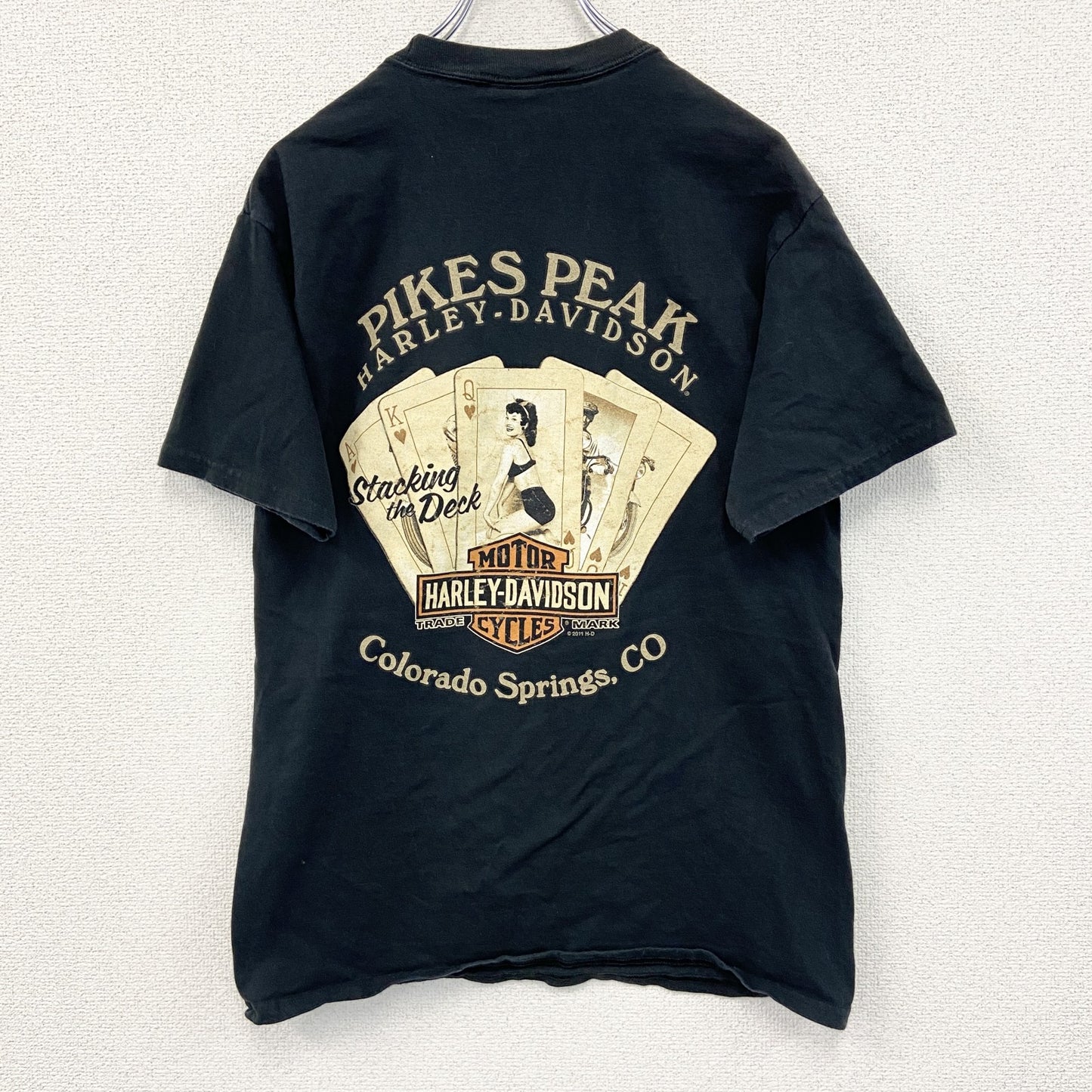 古着 used　HARLEY DAVIDSON　ハーレーダビッドソン　半袖プリントTシャツ　黒　ブラック　Mサイズ