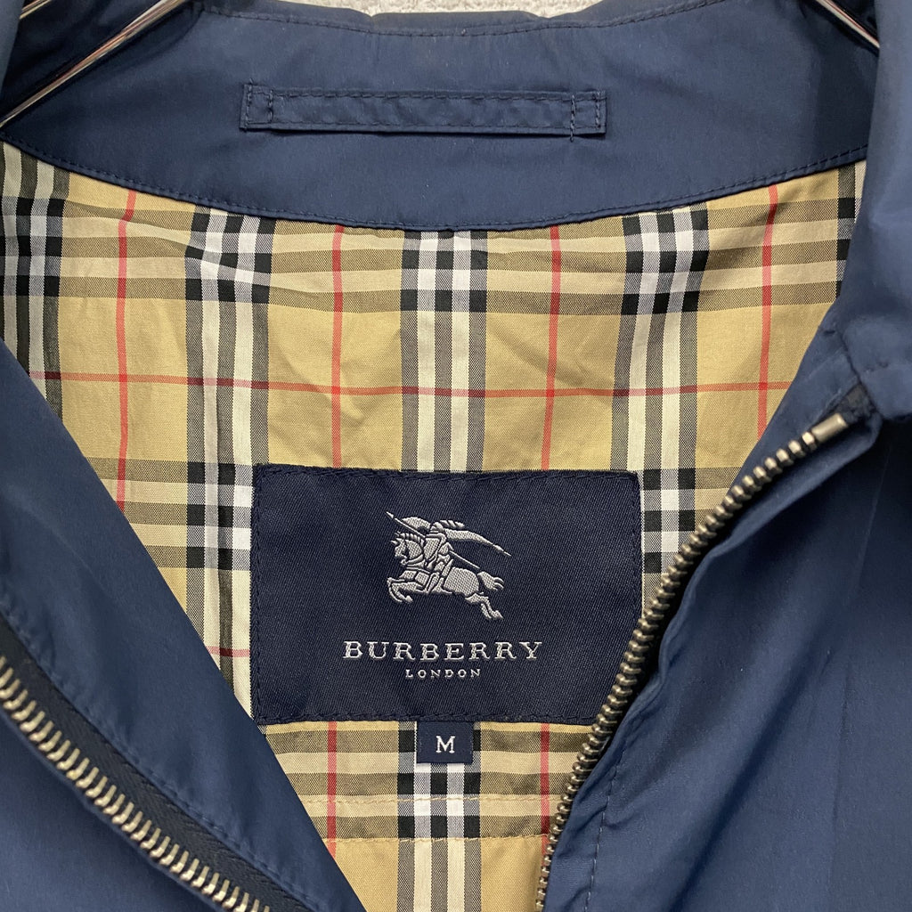 BURBERRY LONDON　バーバリーロンドン　フルジップジャケット　ノバチェック　紺　ネイビー　Mサイズ　古着
