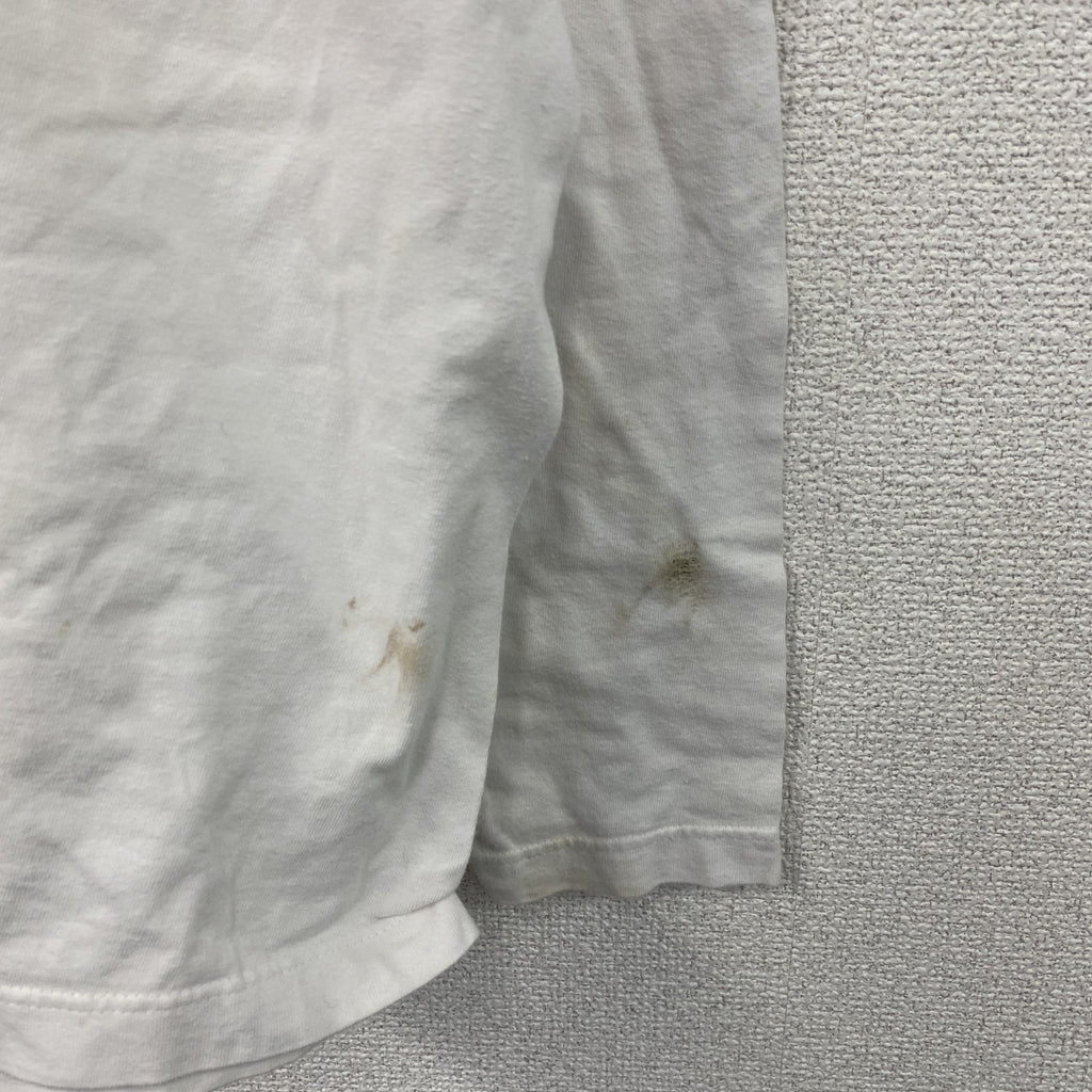 00s　Hanes　ヘインズ　長袖プリントTシャツ　ヴィンテージ　RED DJ　白　ホワイト　　古着