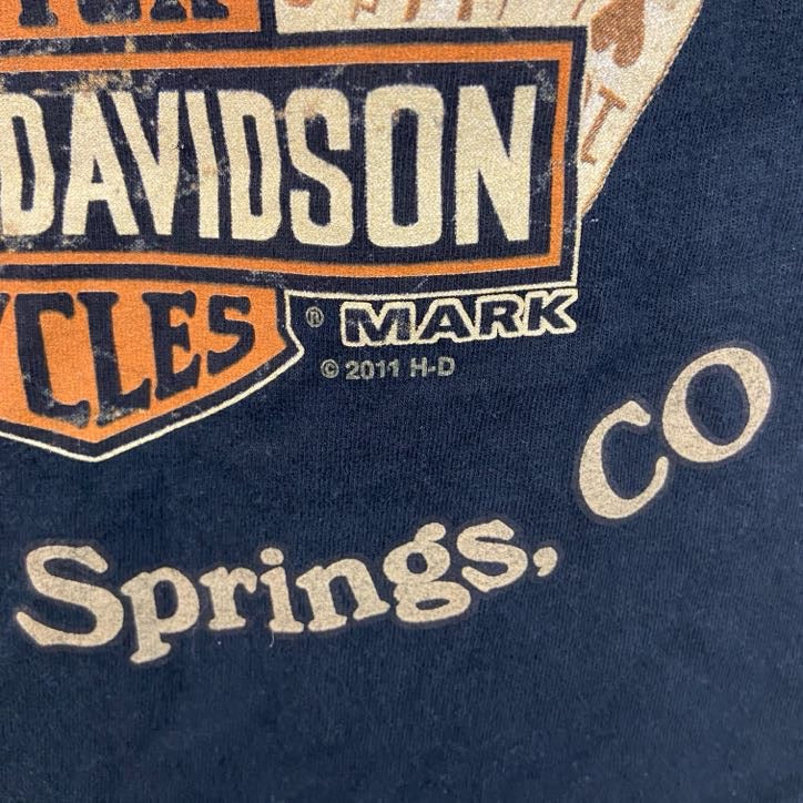 古着 used　HARLEY DAVIDSON　ハーレーダビッドソン　半袖プリントTシャツ　黒　ブラック　Mサイズ