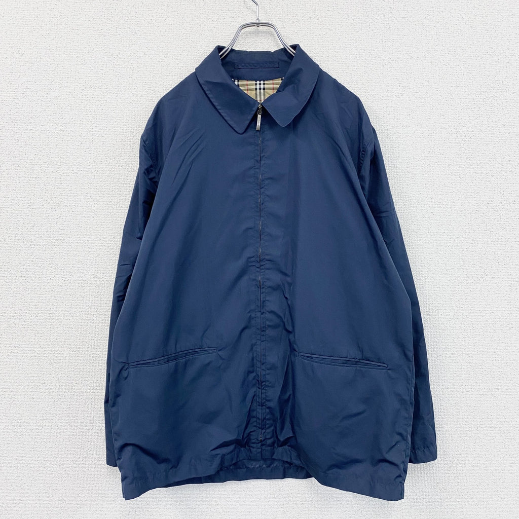 BURBERRY LONDON　バーバリーロンドン　フルジップジャケット　ノバチェック　紺　ネイビー　Mサイズ　古着