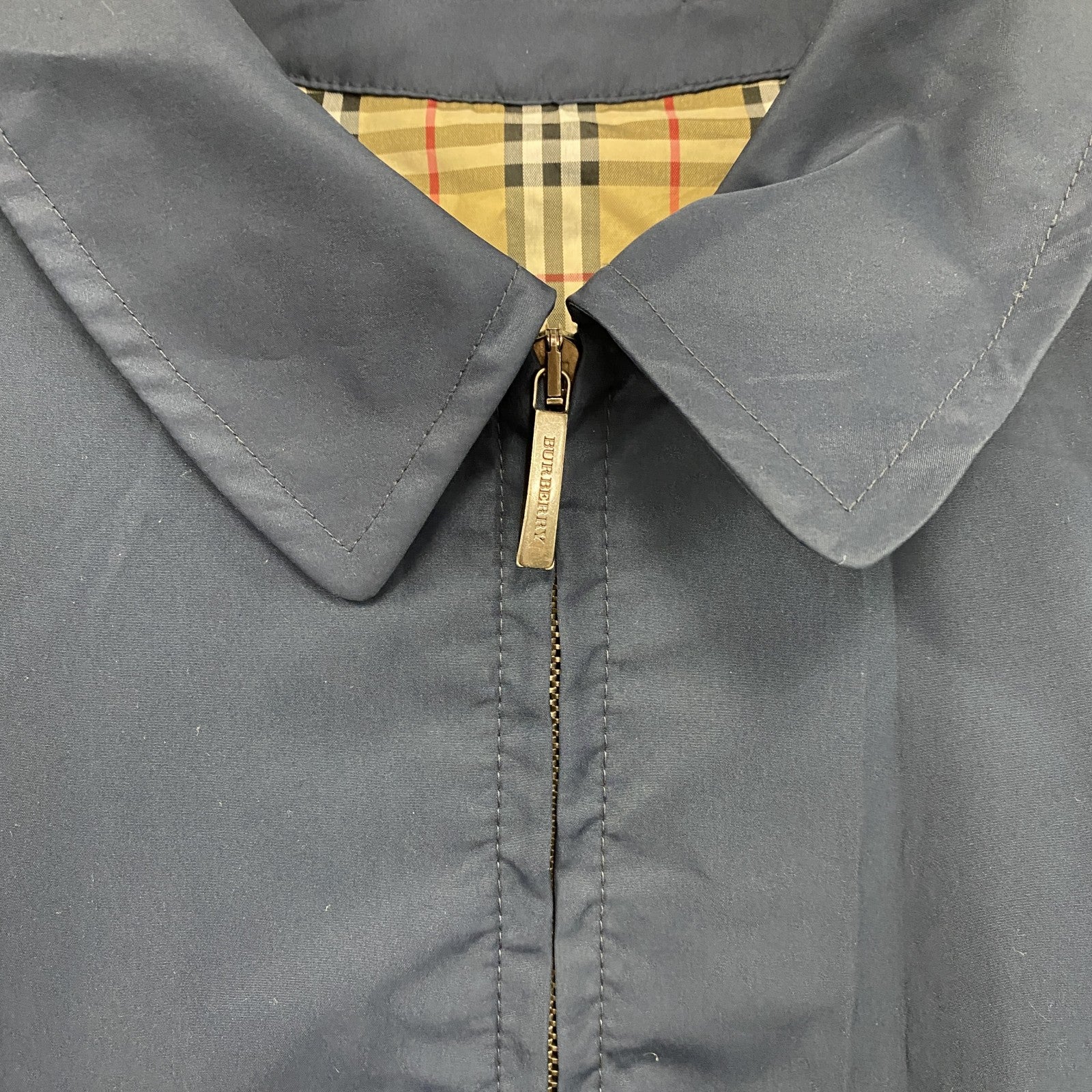BURBERRY LONDON　バーバリーロンドン　フルジップジャケット　ノバチェック　紺　ネイビー　Mサイズ　古着