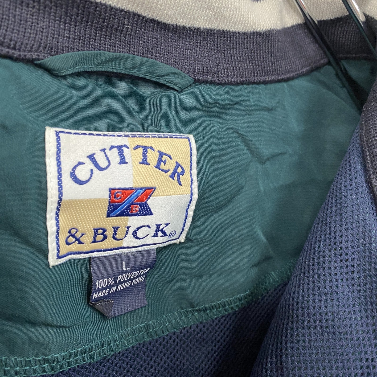 ～90s　CUTTER&BUCK　ハーフジッププルオーバージャケット　ヴィンテージ　緑　グリーン　Lサイズ　古着