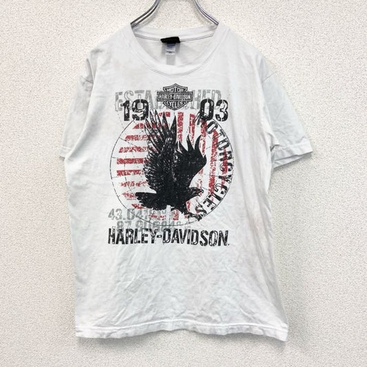 古着 used　HARLEY DAVIDSON　ハーレーダビッドソン　半袖プリントTシャツ　白　ホワイト　Mサイズ