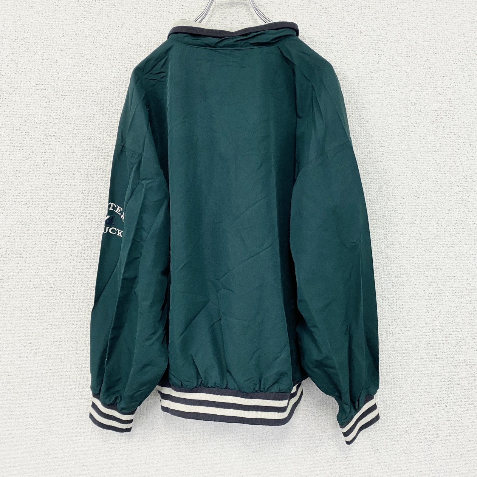 ～90s　CUTTER&BUCK　ハーフジッププルオーバージャケット　ヴィンテージ　緑　グリーン　Lサイズ　古着