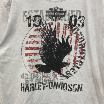 古着 used　HARLEY DAVIDSON　ハーレーダビッドソン　半袖プリントTシャツ　白　ホワイト　Mサイズ