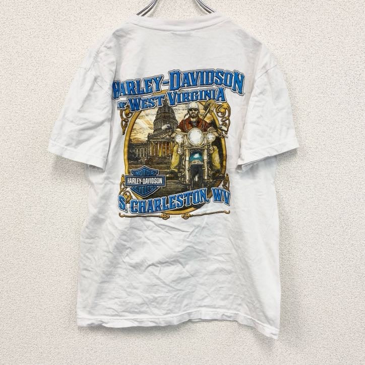 古着 used　HARLEY DAVIDSON　ハーレーダビッドソン　半袖プリントTシャツ　白　ホワイト　Mサイズ