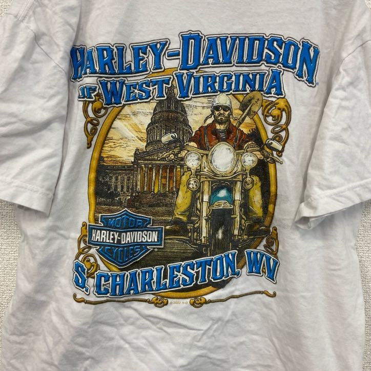 古着 used　HARLEY DAVIDSON　ハーレーダビッドソン　半袖プリントTシャツ　白　ホワイト　Mサイズ
