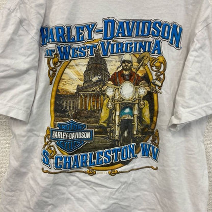 古着 used　HARLEY DAVIDSON　ハーレーダビッドソン　半袖プリントTシャツ　白　ホワイト　Mサイズ
