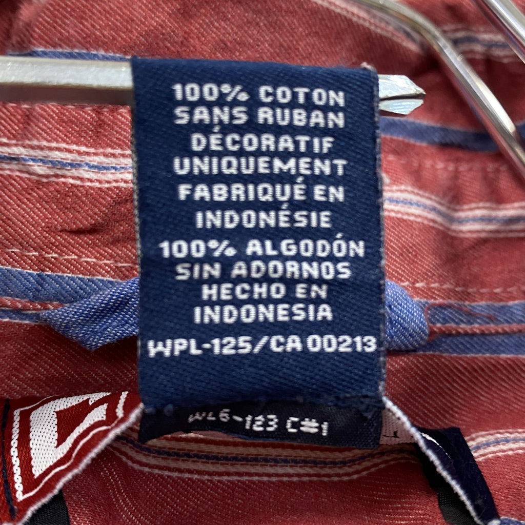 90s～　CHAPS　チャップス　長袖ボタンダウンシャツ　ヴィンテージ　ストライプ柄　赤　レッド　Lサイズ　古着