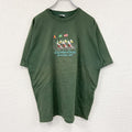 90s～　オクトーバーフェス　半袖Tシャツ　刺繍デザイン　ヴィンテージ　カーキ　古着