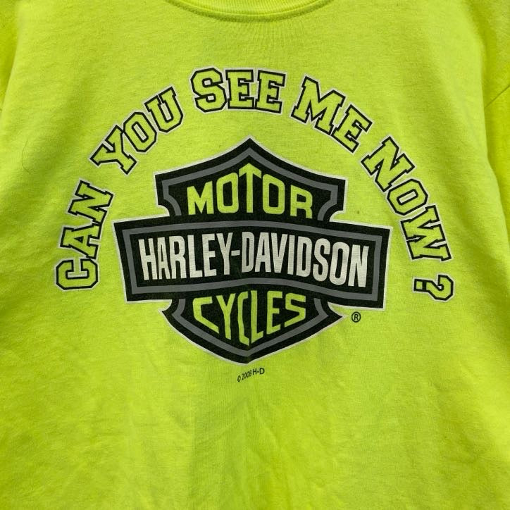 古着 used　00s　HARLEY DAVIDSON　ハーレーダビッドソン　長袖プリントTシャツ　黄色　イエロー　Mサイズ