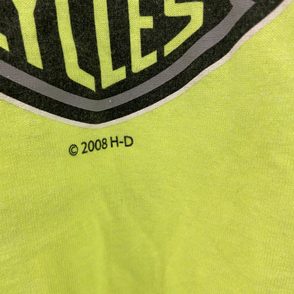 古着 used　00s　HARLEY DAVIDSON　ハーレーダビッドソン　長袖プリントTシャツ　黄色　イエロー　Mサイズ