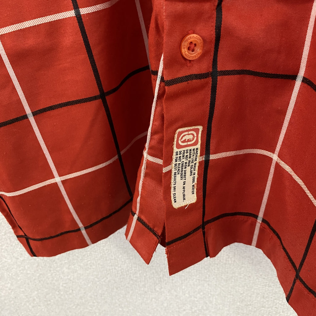 00s　Ecko conplex　エコーコンプレックス　半袖シャツ　ヴィンテージ　チェック柄　赤　レッド　Lサイズ　古着