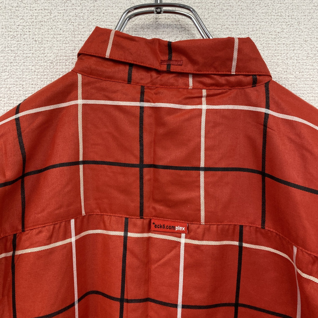 00s　Ecko conplex　エコーコンプレックス　半袖シャツ　ヴィンテージ　チェック柄　赤　レッド　Lサイズ　古着